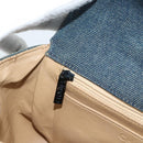 CHANEL 2.55 Choco Bar Line Hand Bag Canvas Blue CC Auth mr2780V-19
