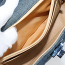 CHANEL 2.55 Choco Bar Line Hand Bag Canvas Blue CC Auth mr2780V-20