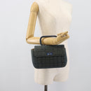 CHANEL 2.55 Choco Bar Line Hand Bag Canvas Blue CC Auth mr2780V-23