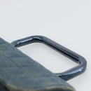 CHANEL 2.55 Choco Bar Line Hand Bag Canvas Blue CC Auth mr2780V-8