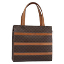 CELINE Macadam Canvas Hand Bag PVC Leather Brown Gold Auth mr2781-1