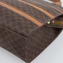 CELINE Macadam Canvas Hand Bag PVC Leather Brown Gold Auth mr2781-9