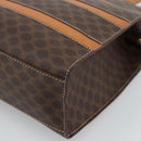 CELINE Macadam Canvas Hand Bag PVC Leather Brown Gold Auth mr2781-15