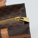 CELINE Macadam Canvas Hand Bag PVC Leather Brown Gold Auth mr2781-10