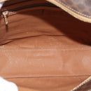 CELINE Macadam Canvas Hand Bag PVC Leather Brown Gold Auth mr2781-11