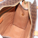 CELINE Macadam Canvas Hand Bag PVC Leather Brown Gold Auth mr2781-18