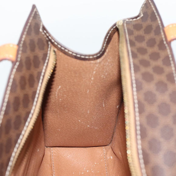 CELINE Macadam Canvas Hand Bag PVC Leather Brown Gold Auth mr2781