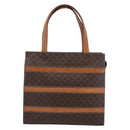 CELINE Macadam Canvas Hand Bag PVC Leather Brown Gold Auth mr2781-13