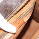 CELINE Macadam Canvas Hand Bag PVC Leather Brown Gold Auth mr2781-12