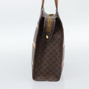 CELINE Macadam Canvas Hand Bag PVC Leather Brown Gold Auth mr2781-4