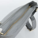 GUCCI GG Canvas Guccissima Shoulder Bag Leather Gray Gold 201446 Auth mr2782A-6