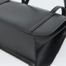 BURBERRY Nova Check Hand Bag Canvas Leather Black Silver Auth mr2783-15
