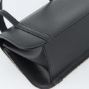 BURBERRY Nova Check Hand Bag Canvas Leather Black Silver Auth mr2783-16