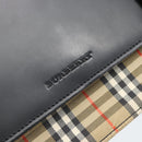 BURBERRY Nova Check Hand Bag Canvas Leather Black Silver Auth mr2783-10