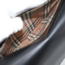 BURBERRY Nova Check Hand Bag Canvas Leather Black Silver Auth mr2783-24