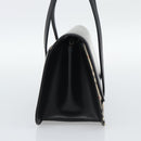 BURBERRY Nova Check Hand Bag Canvas Leather Black Silver Auth mr2783-3