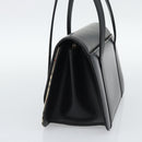 BURBERRY Nova Check Hand Bag Canvas Leather Black Silver Auth mr2783-4