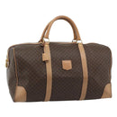 CELINE Macadam Canvas Boston Bag PVC Leather Brown Gold Auth mr2784A-1