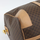 CELINE Macadam Canvas Boston Bag PVC Leather Brown Gold Auth mr2784A-11