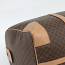 CELINE Macadam Canvas Boston Bag PVC Leather Brown Gold Auth mr2784A-13