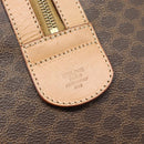 CELINE Macadam Canvas Boston Bag PVC Leather Brown Gold Auth mr2784A-17