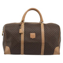 CELINE Macadam Canvas Boston Bag PVC Leather Brown Gold Auth mr2784A-2