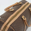 CELINE Macadam Canvas Boston Bag PVC Leather Brown Gold Auth mr2784A-6