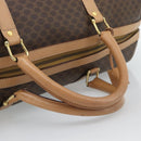 CELINE Macadam Canvas Boston Bag PVC Leather Brown Gold Auth mr2784A-7