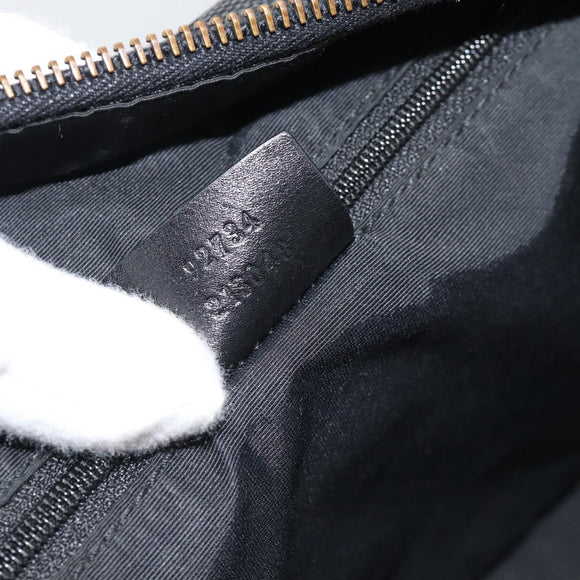 GUCCI GG Canvas Hand Bag Black Gold 92734 Auth mr2785A