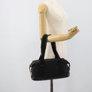GUCCI GG Canvas Hand Bag Black Gold 92734 Auth mr2785A-22