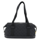 GUCCI GG Canvas Hand Bag Black Gold 92734 Auth mr2785A-2