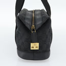 GUCCI GG Canvas Hand Bag Black Gold 92734 Auth mr2785A-3