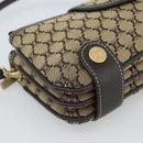CELINE Macadam Canvas Hand Bag Brown Gold Auth mr2790V-15