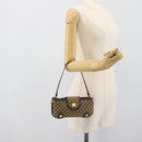 CELINE Macadam Canvas Hand Bag Brown Gold Auth mr2790V-22