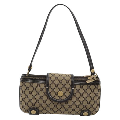 CELINE Macadam Canvas Hand Bag Brown Gold Auth mr2790V - 0