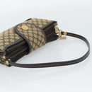 CELINE Macadam Canvas Hand Bag Brown Gold Auth mr2790V-8