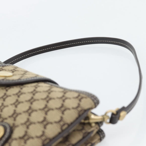 CELINE Macadam Canvas Hand Bag Brown Gold Auth mr2790V