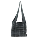CHANEL Choco Bar Line Shoulder Bag Suede Gray CC Auth mr2792A-13