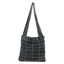 CHANEL Choco Bar Line Shoulder Bag Suede Gray CC Auth mr2792A-2