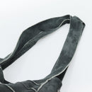 CHANEL Choco Bar Line Shoulder Bag Suede Gray CC Auth mr2792A-8