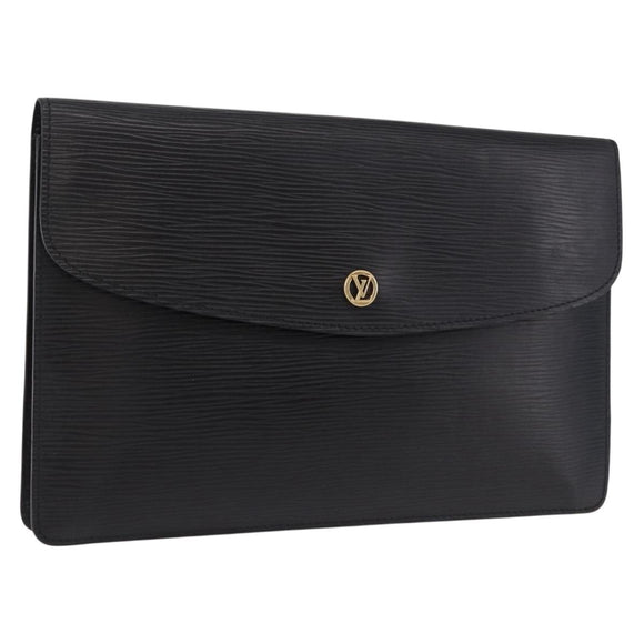 LOUIS VUITTON Epi Montaigne 27 Clutch Bag Black M52652 LV Auth mr2795