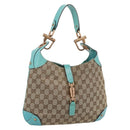 GUCCI GG Canvas New Jackie Shoulder Bag Brown Gold 120888 Auth mr2796V-1