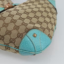GUCCI GG Canvas New Jackie Shoulder Bag Brown Gold 120888 Auth mr2796V-9