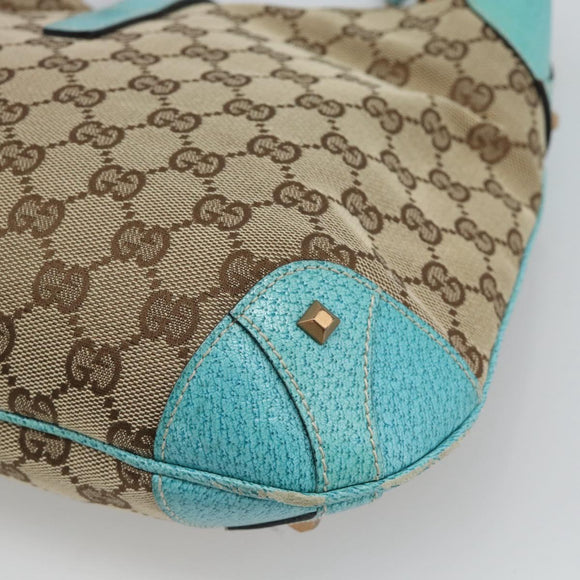 GUCCI GG Canvas New Jackie Shoulder Bag Brown Gold 120888 Auth mr2796V