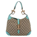 GUCCI GG Canvas New Jackie Shoulder Bag Brown Gold 120888 Auth mr2796V-13