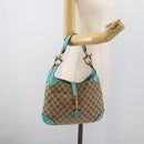 GUCCI GG Canvas New Jackie Shoulder Bag Brown Gold 120888 Auth mr2796V-23