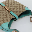 GUCCI GG Canvas New Jackie Shoulder Bag Brown Gold 120888 Auth mr2796V-6