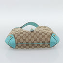 GUCCI GG Canvas New Jackie Shoulder Bag Brown Gold 120888 Auth mr2796V-5
