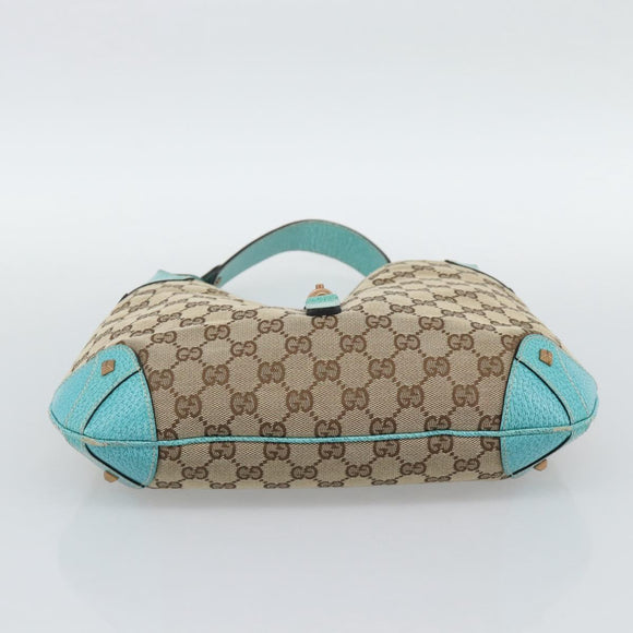 GUCCI GG Canvas New Jackie Shoulder Bag Brown Gold 120888 Auth mr2796V