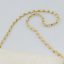 CHANEL Matelasse Chain Shoulder Bag Leather White Gold CC Auth mr2797-8